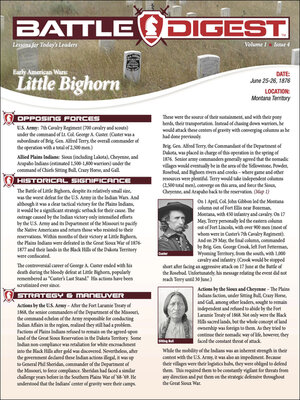 cover image of Battle Digest: Little Bighorn
